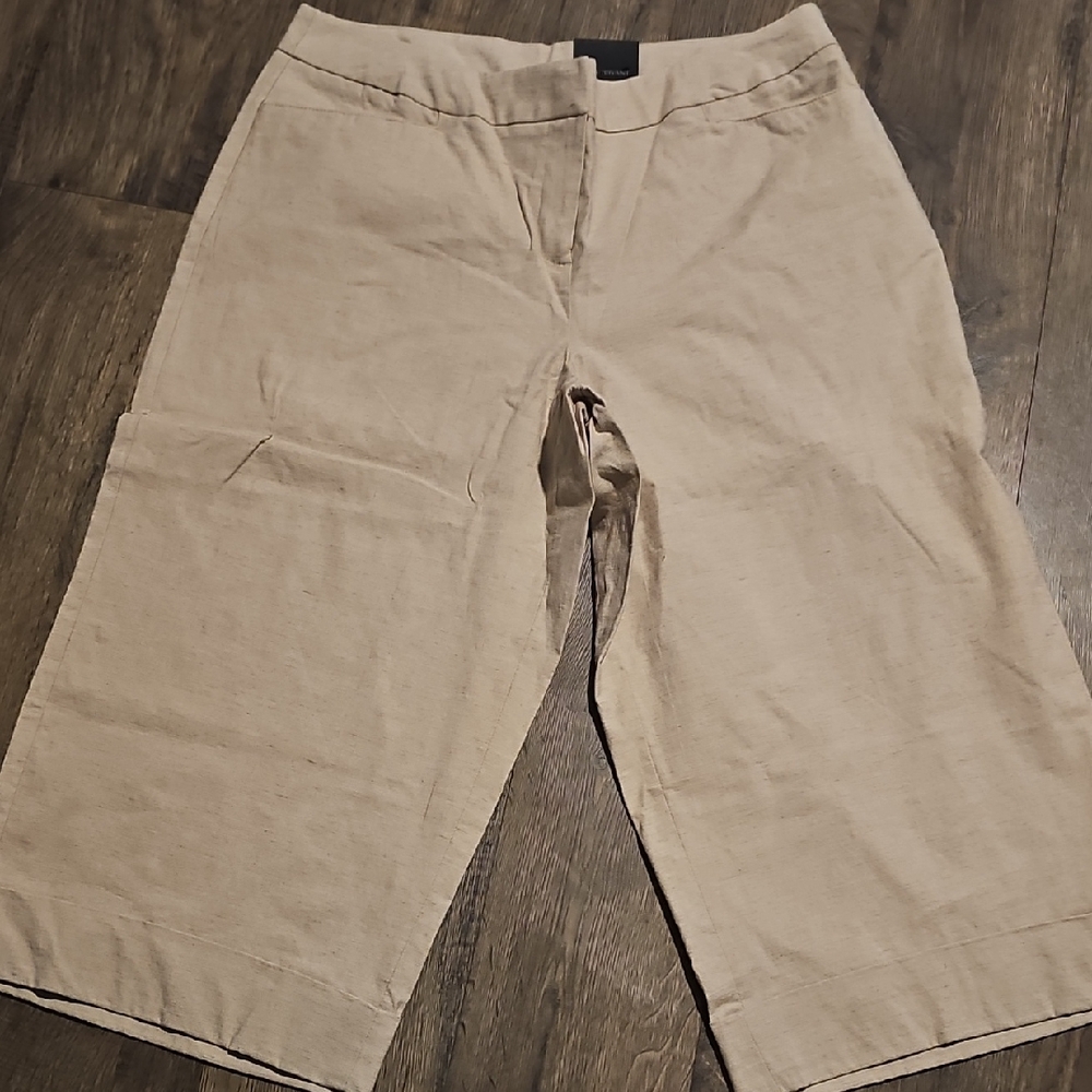 NWT Lane Bryant Capris Trousers  Lena Curvy Fit Pant Beige Size 14 Casual Women